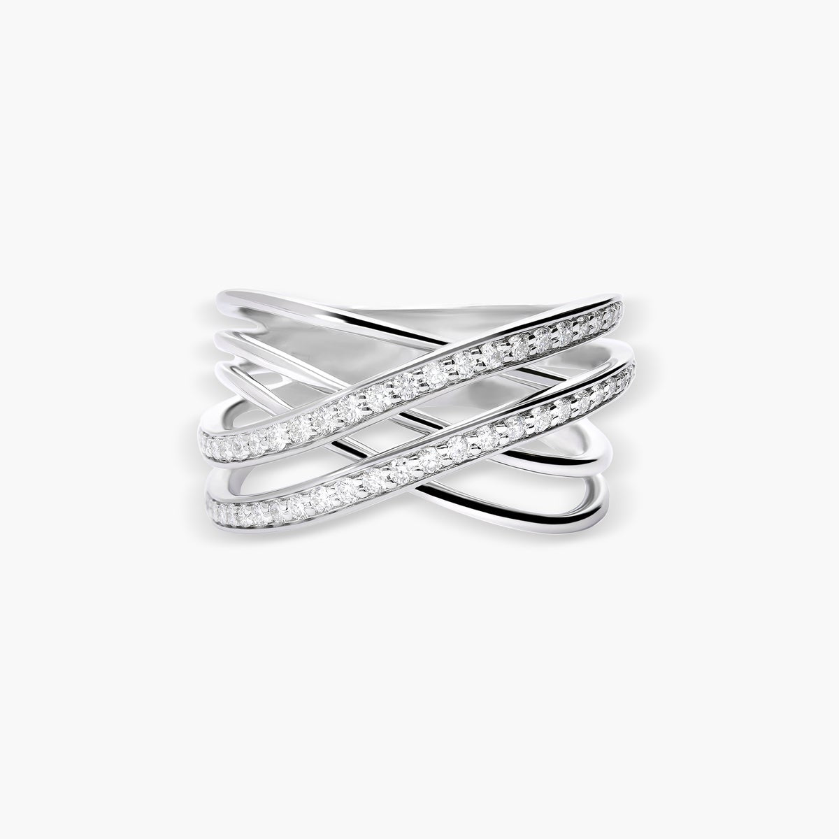 Anillo de oro blanco 18K diamante natural 0.4 ct. STARLACE