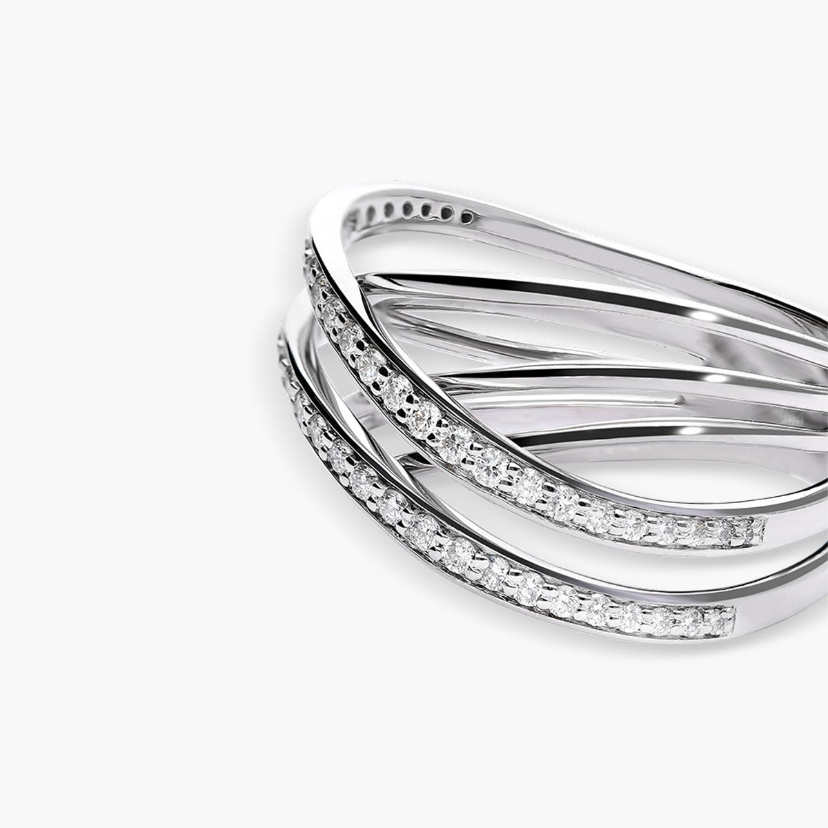 Anillo de oro blanco 18K diamante natural 0.4 ct. STARLACE