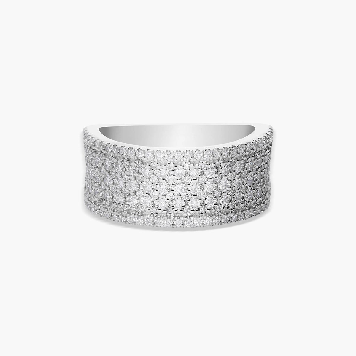 Anillo de oro blanco 18K diamante natural 0.99 ct.