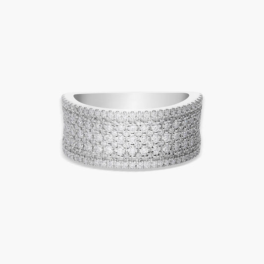 Anillo de oro blanco 18K diamante natural 0.99 ct.