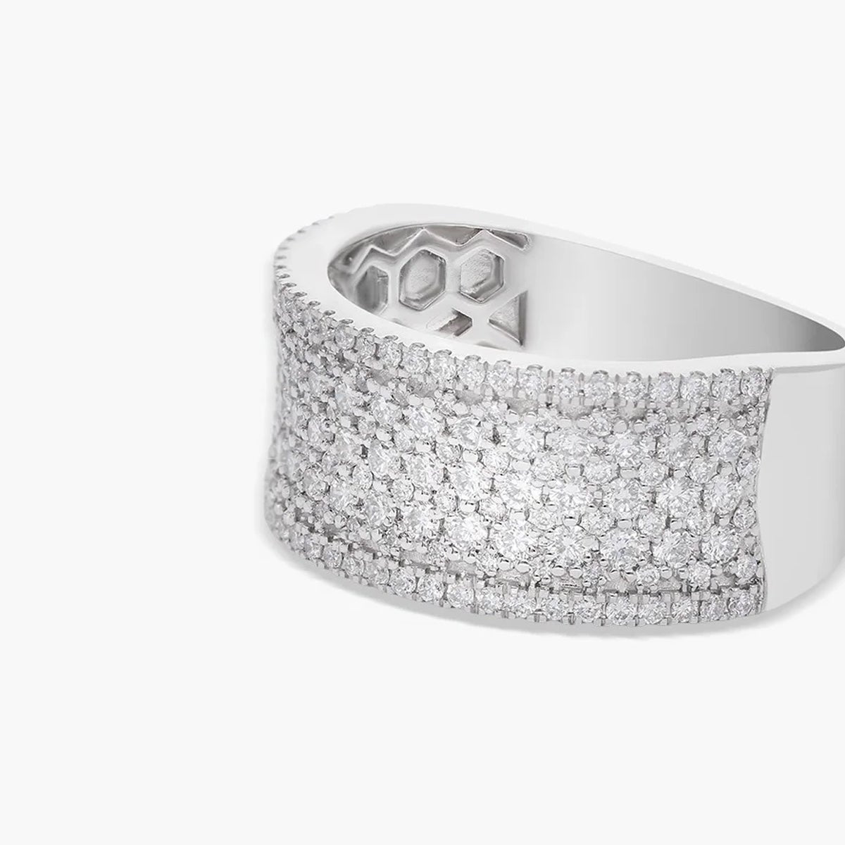 Anillo de oro blanco 18K diamante natural 0.99 ct.