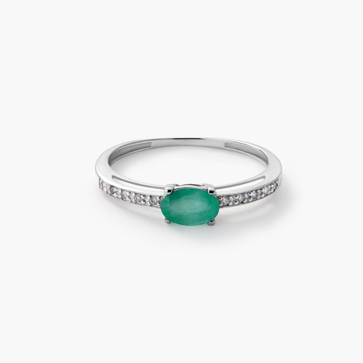 Anillo de oro blanco 18K diamante natural 0.07 ct. FOREST
