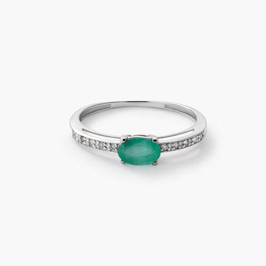 Anillo de oro blanco 18K diamante natural 0.07 ct. FOREST