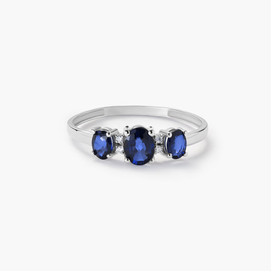 Anillo de oro blanco 18K diamante natural 0.02 ct. MIDNIGHT