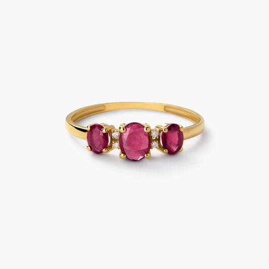 Anillo de oro 18K diamante natural 0.028 ct. MAGMA
