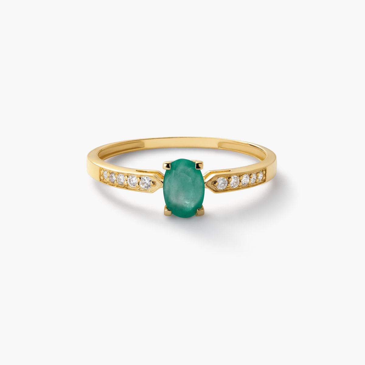 Anillo de oro 18K diamante natural 0.102 ct. RAINFOREST