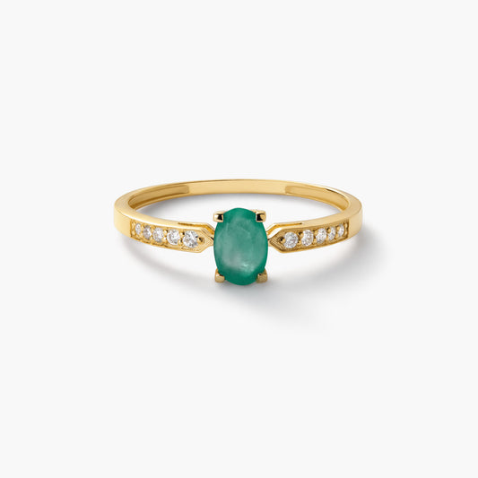 Anillo de oro 18K diamante natural 0.102 ct. RAINFOREST