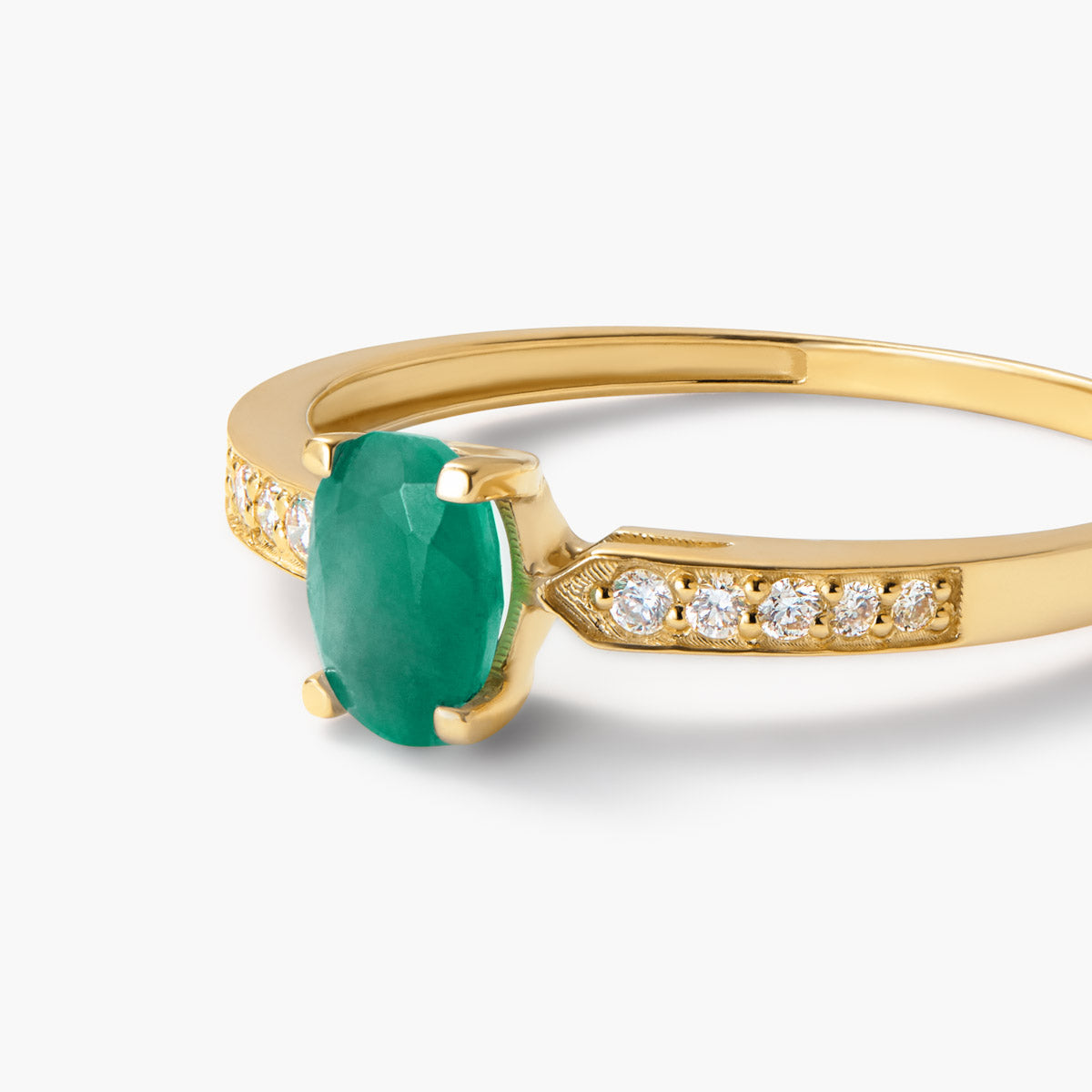 Anillo de oro 18K diamante natural 0.102 ct. RAINFOREST
