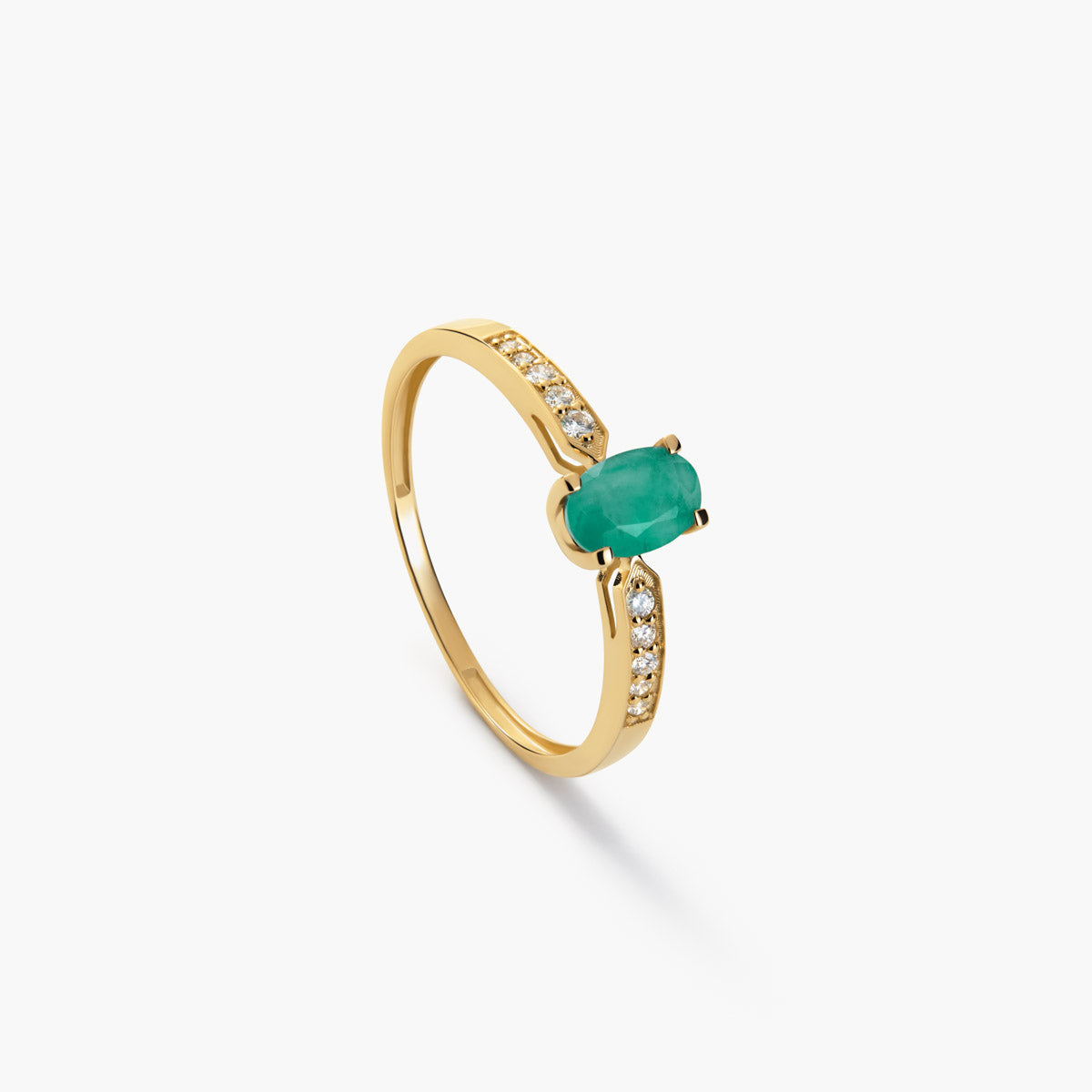 Anillo de oro 18K diamante natural 0.102 ct. RAINFOREST