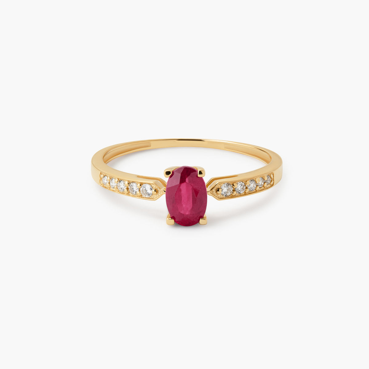 Anillo de oro 18K diamante natural 0.102 ct.
