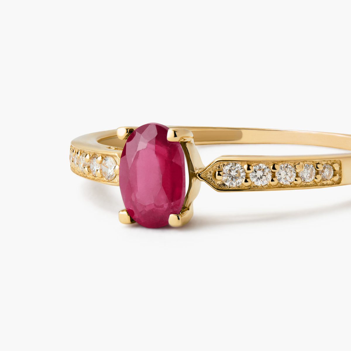 Anillo de oro 18K diamante natural 0.102 ct.