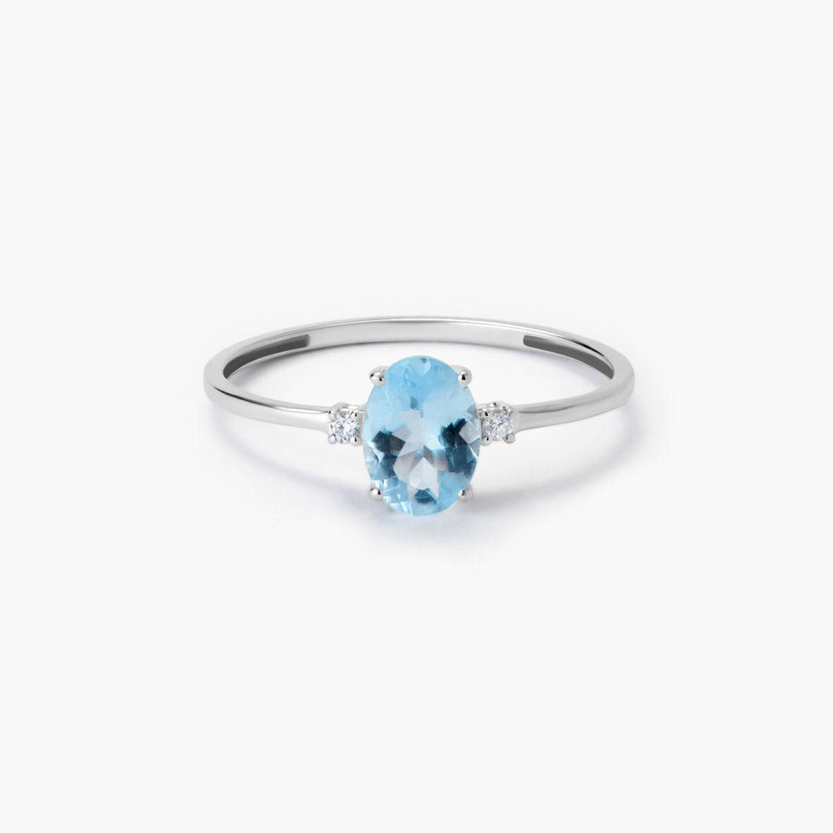 Anillo de oro blanco 18K diamante natural 0.036 ct. GLACIER