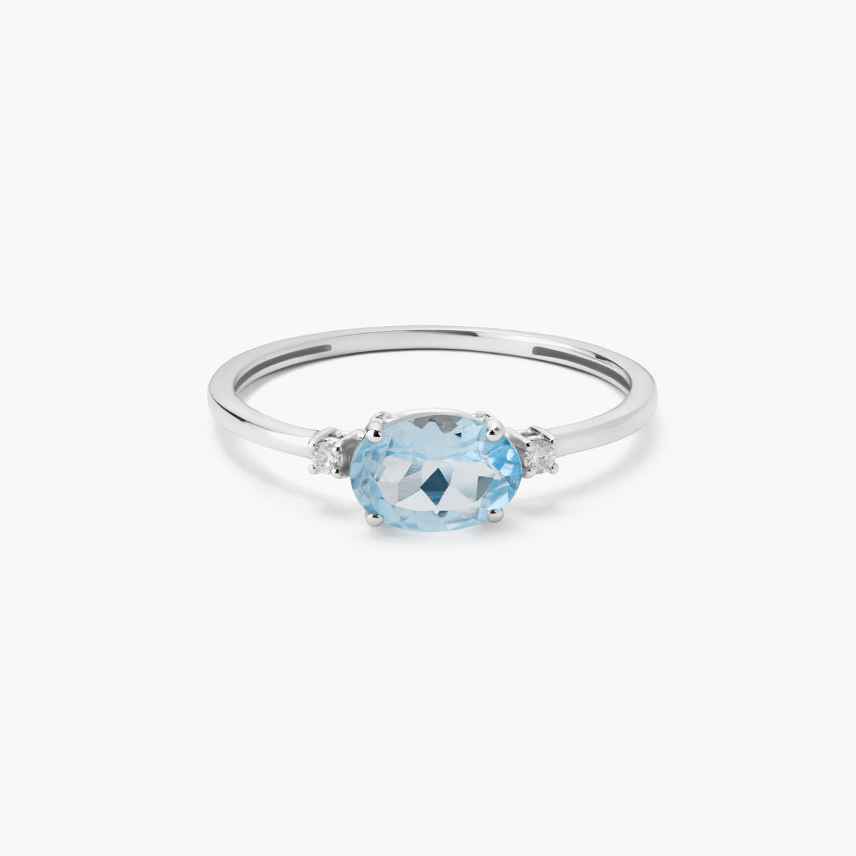 Anillo de oro blanco 18K diamante natural 0.036 ct. GLACIER