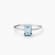 Anillo de oro blanco 18K diamante natural 0.05 ct. GLACIER