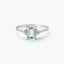 Anillo de oro blanco 18K diamante natural 0.11 ct. GLACIER