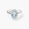 Anillo de oro blanco 18K diamante natural 0.3 ct. IMPERIAL AQUAMARINE