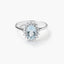 Anillo de oro blanco 18K diamante natural 0.3 ct. IMPERIAL AQUAMARINE