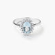 Anillo de oro blanco 18K diamante natural 0.3 ct. IMPERIAL AQUAMARINE