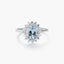 Anillo de oro blanco 18K diamante natural 0.4 ct. IMPERIAL AQUAMARINE