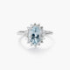 Anillo de oro blanco 18K diamante natural 0.4 ct. IMPERIAL AQUAMARINE