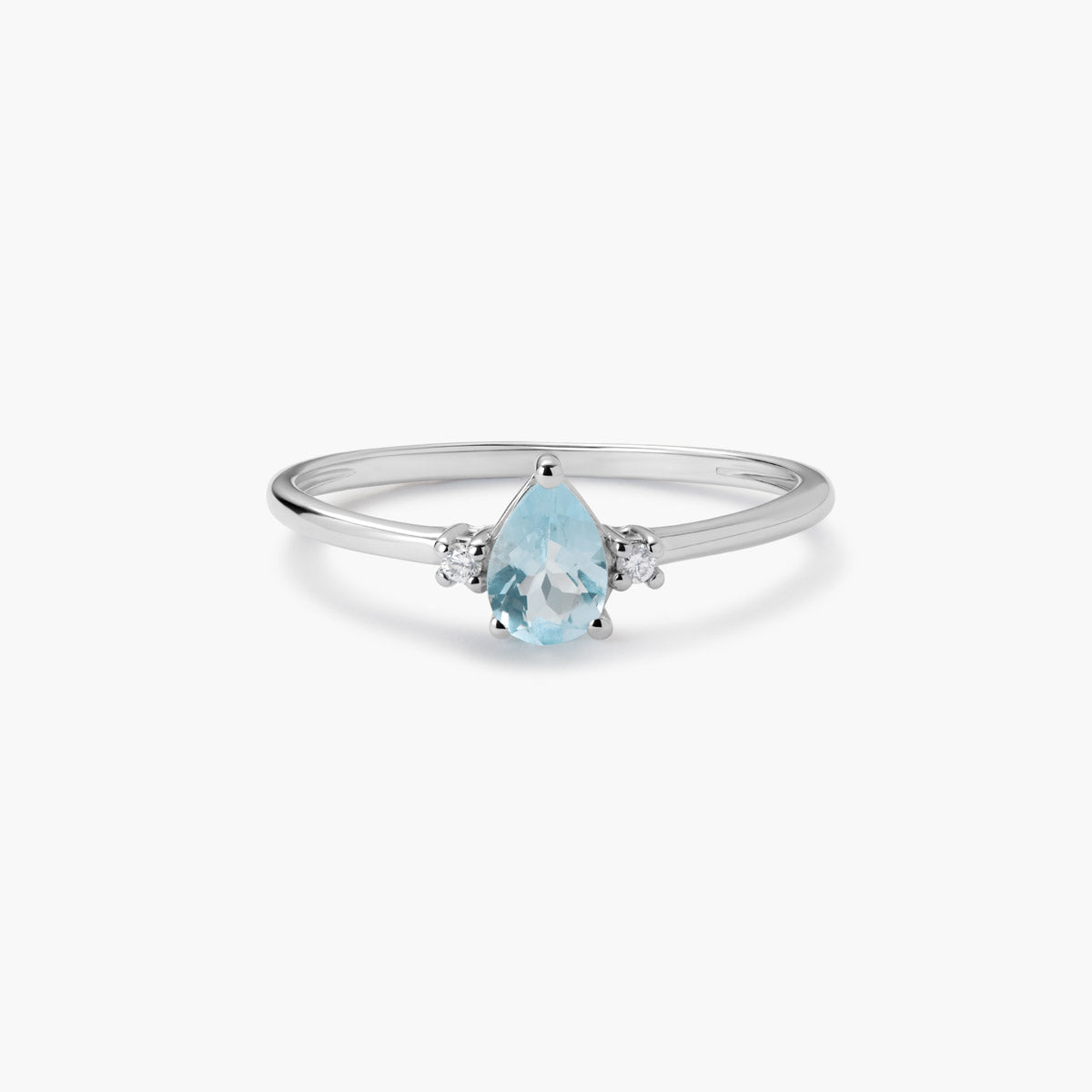 Anillo de oro blanco 18K diamante natural 0.02 ct. GLACIER