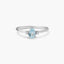 Anillo de oro blanco 18K diamante natural 0.02 ct. GLACIER