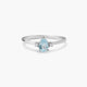Anillo de oro blanco 18K diamante natural 0.02 ct. GLACIER