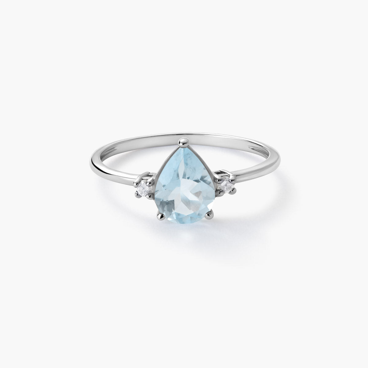 Anillo de oro blanco 18K diamante natural 0.05 ct. GLACIER