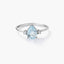 Anillo de oro blanco 18K diamante natural 0.05 ct. GLACIER