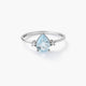 Anillo de oro blanco 18K diamante natural 0.05 ct. GLACIER