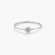 Anillo de oro blanco 18K diamante natural 0.08 ct.