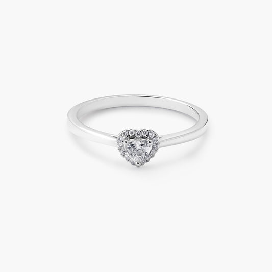 Anillo de oro blanco 18K diamante natural 0.19 ct. ETERNAL LOVE