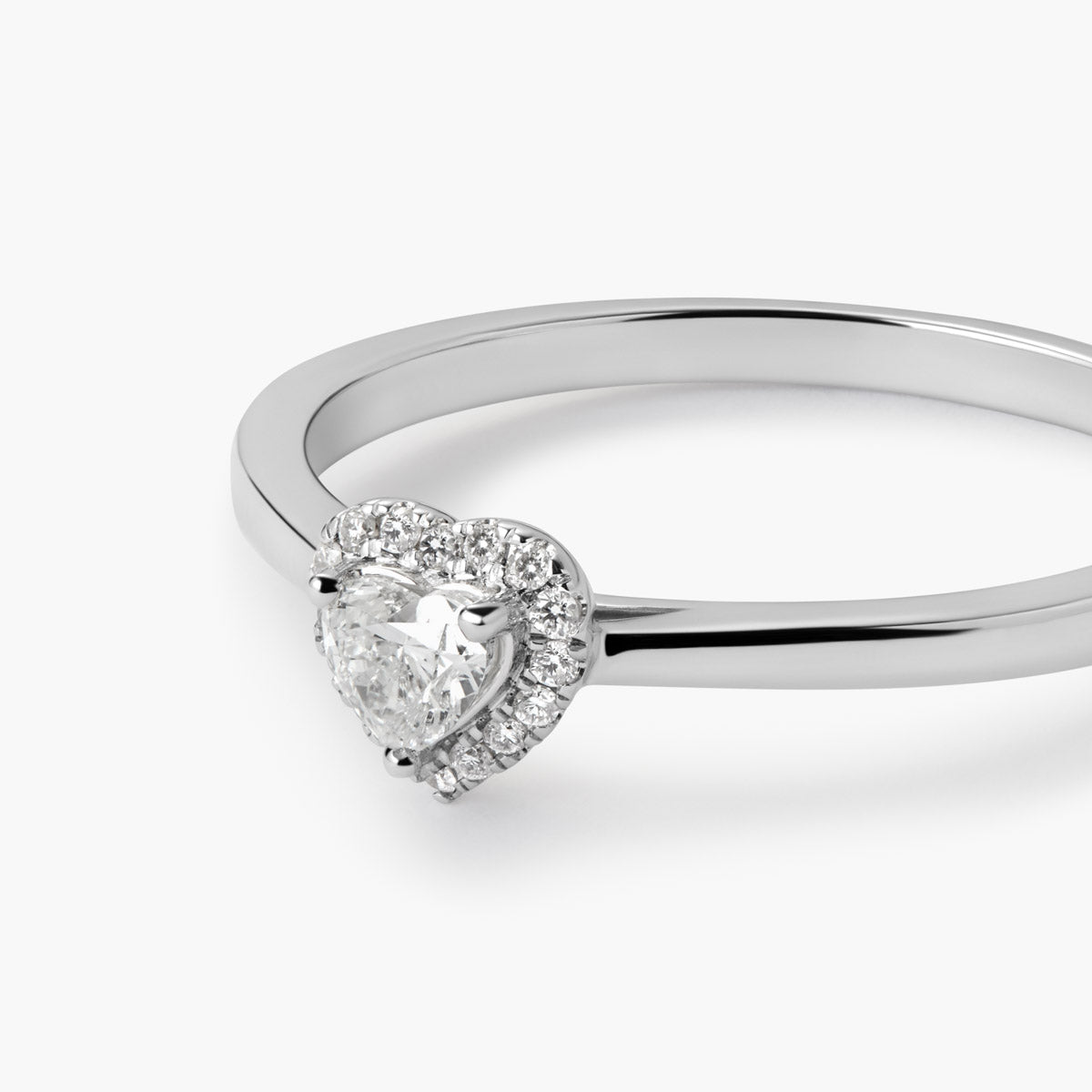Anillo de oro blanco 18K diamante natural 0.19 ct. ETERNAL LOVE