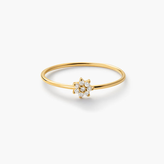 Anillo de oro 18K diamante natural 0.08 ct. 