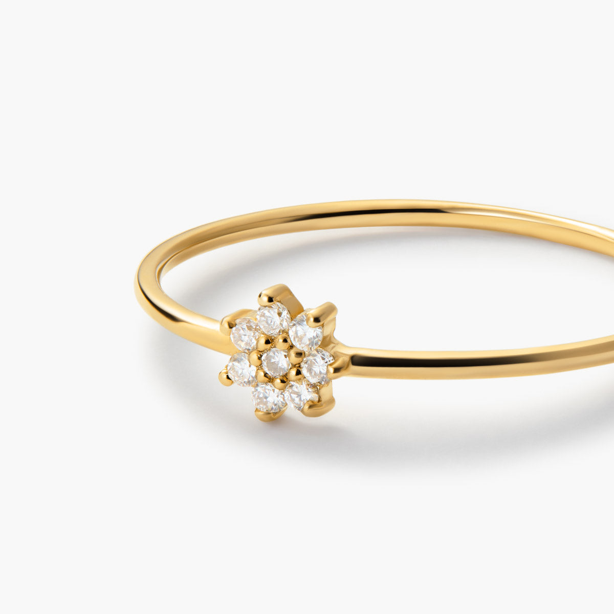 Anillo de oro 18K diamante natural 0.08 ct. 