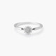 Anillo de oro blanco 18K diamante natural 0.07 ct. 