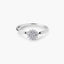 Anillo de oro blanco 18K diamante natural 0.1 ct. 