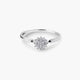 Anillo de oro blanco 18K diamante natural 0.1 ct. 