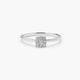 Anillo de oro blanco 18K diamante natural 0.12 ct.
