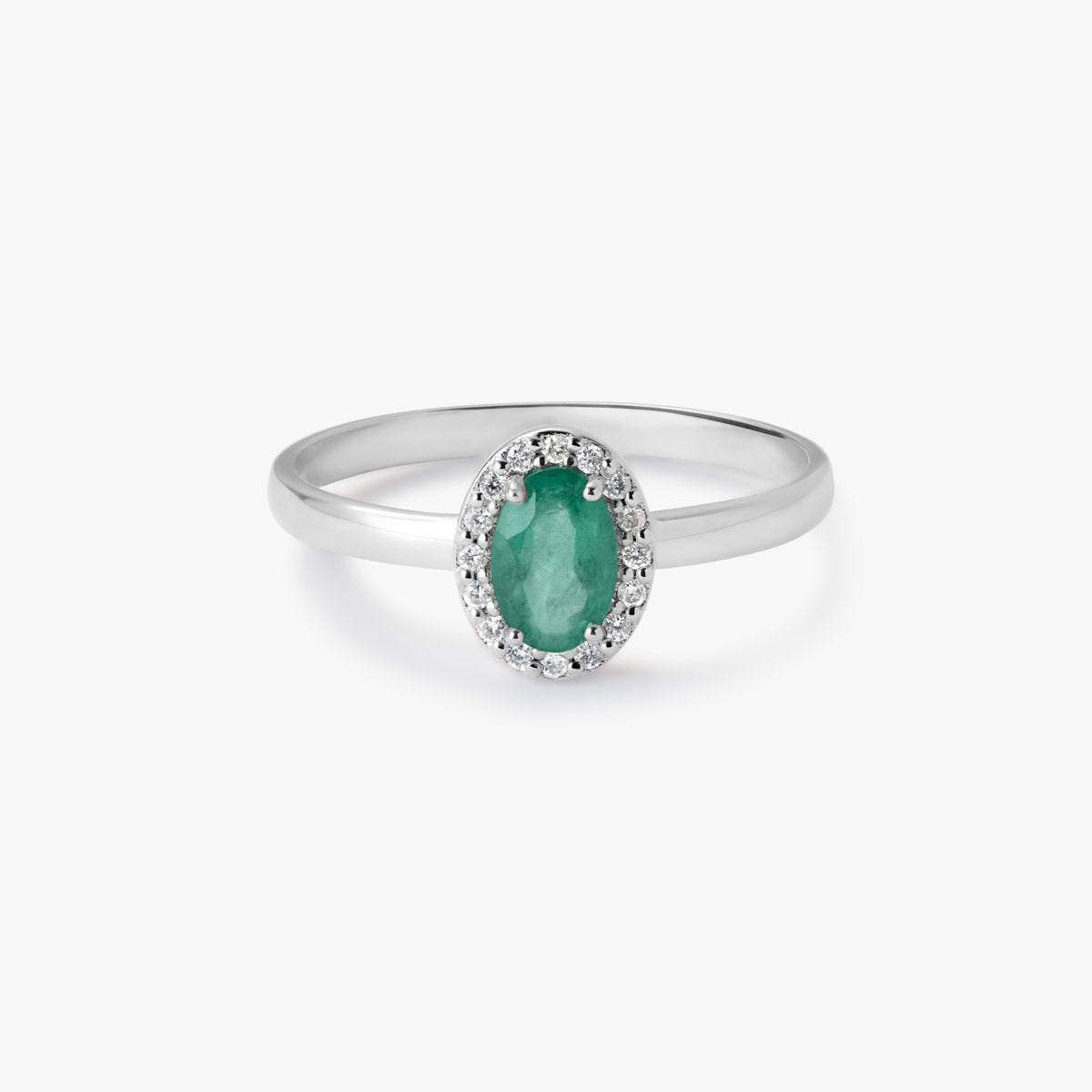 Anillo de oro blanco 18K diamante natural 0.08 ct. RANI EMERALD