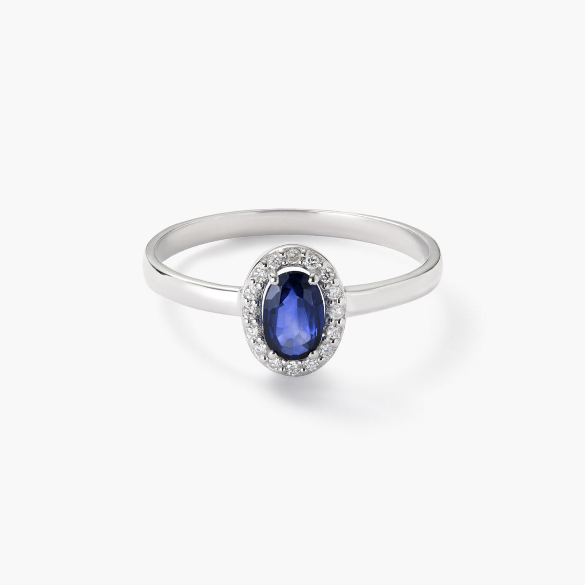 Anillo de oro blanco 18K diamante natural 0.08 ct. RANI SAPPHIRE