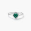 Anillo de oro blanco 18K diamante natural 0.08 ct. LOVE EMERALD