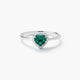 Anillo de oro blanco 18K diamante natural 0.08 ct. LOVE EMERALD