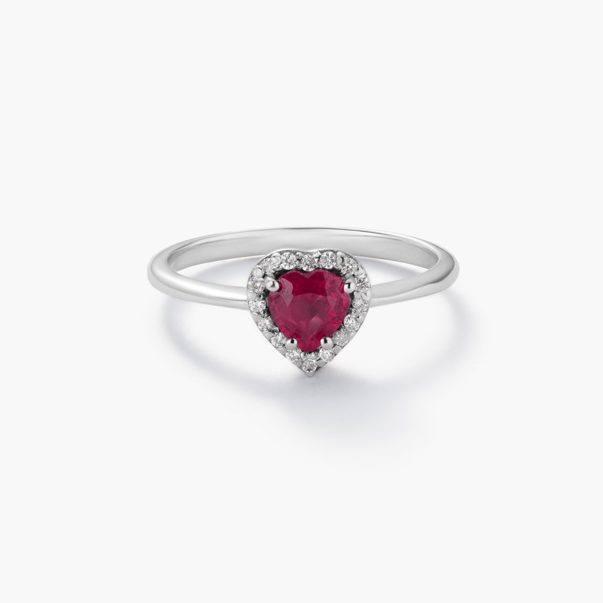 Anillo de oro blanco 18K diamante natural 0.08 ct. 