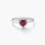 Anillo de oro blanco 18K diamante natural 0.08 ct. 