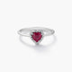Anillo de oro blanco 18K diamante natural 0.08 ct. 