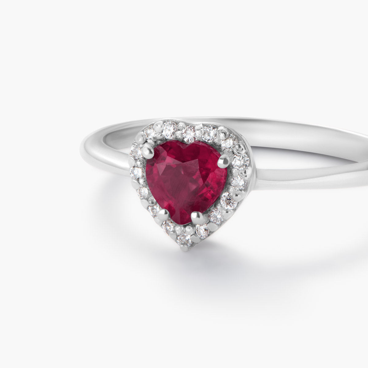 Anillo de oro blanco 18K diamante natural 0.08 ct. 