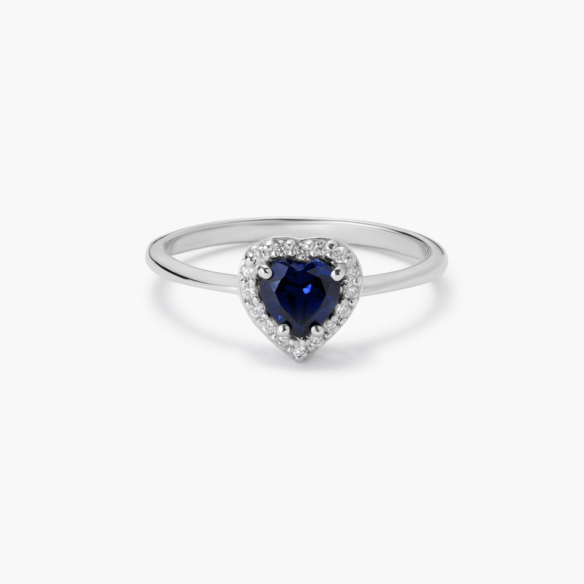 Anillo de oro blanco 18K diamante natural 0.08 ct. LOVE SAPPHIRE