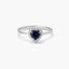 Anillo de oro blanco 18K diamante natural 0.08 ct. LOVE SAPPHIRE