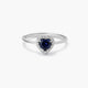 Anillo de oro blanco 18K diamante natural 0.08 ct. LOVE SAPPHIRE